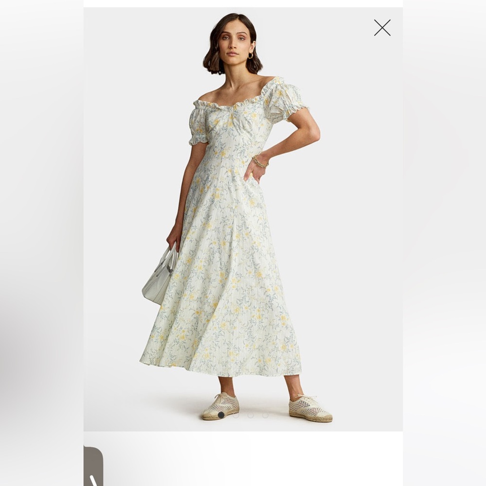 Polo by Ralph Lauren White and Yellow Floral Dress